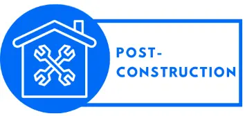 Post-Construction icon with a house silhouette and crossed wrenches
