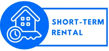 Short-Term Rental icon with a house silhouette and a key